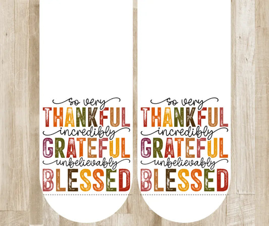 Thankful Grateful Blessed – Multi Socks