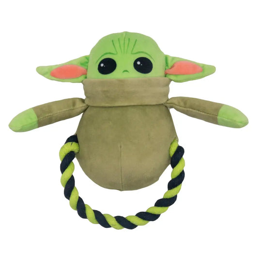 Dog Toy Plush Rope Toy - Star Wars The Child Plush + Green Black Round Rope Dog Toy Rope Toy