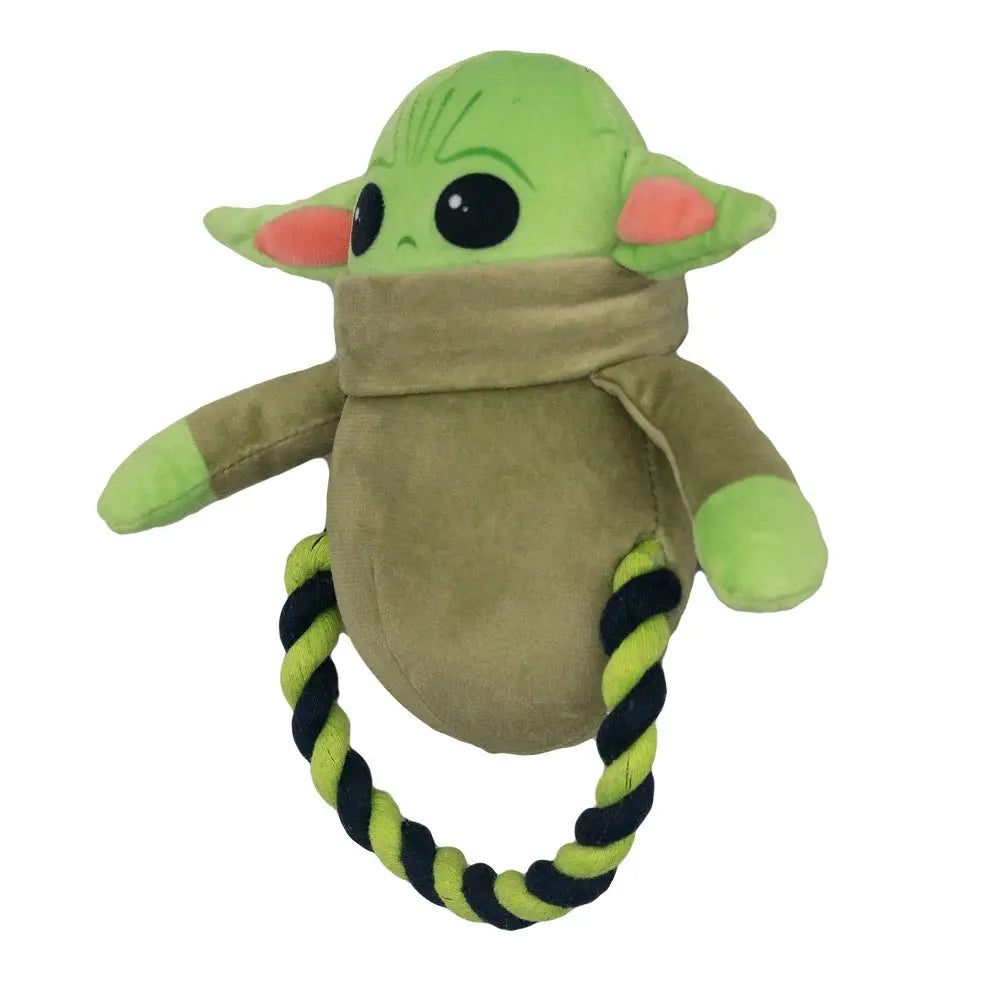 Dog Toy Plush Rope Toy - Star Wars The Child Plush + Green Black Round Rope Dog Toy Rope Toy