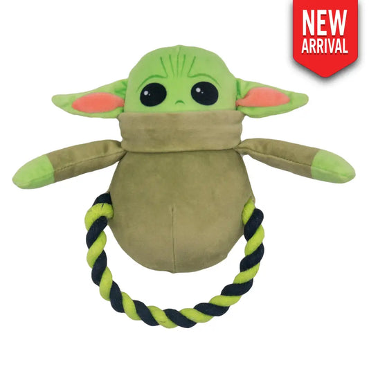 Dog Toy Plush Rope Toy - Star Wars The Child Plush + Green Black Round Rope Dog Toy Rope Toy