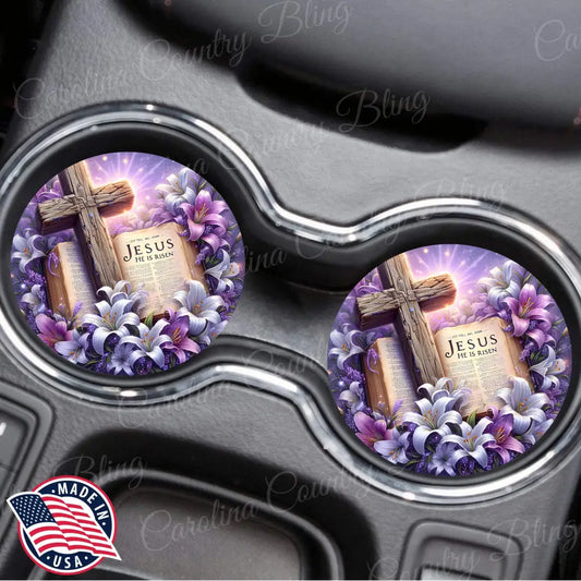 The Name of Jesus - Purple Car Coaster