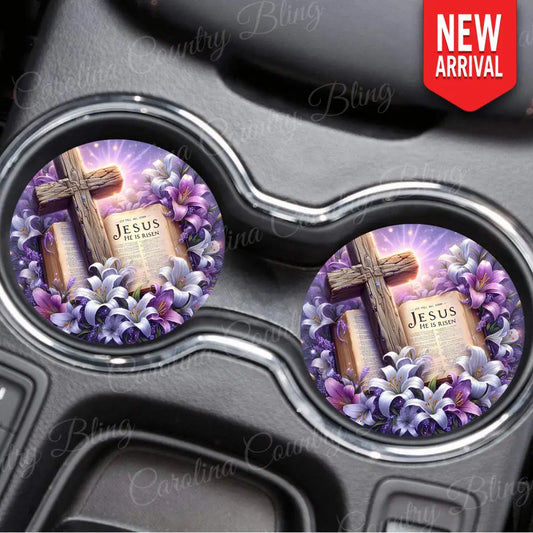 The Name of Jesus - Purple Car Coaster