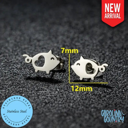 This Little Piggy – Silver Earrings