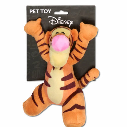 Dog Toy Squeaker Plush - Winnie the Pooh Tiggers Arms Up Sitting Pose - Dog Toy Squeaky Plush