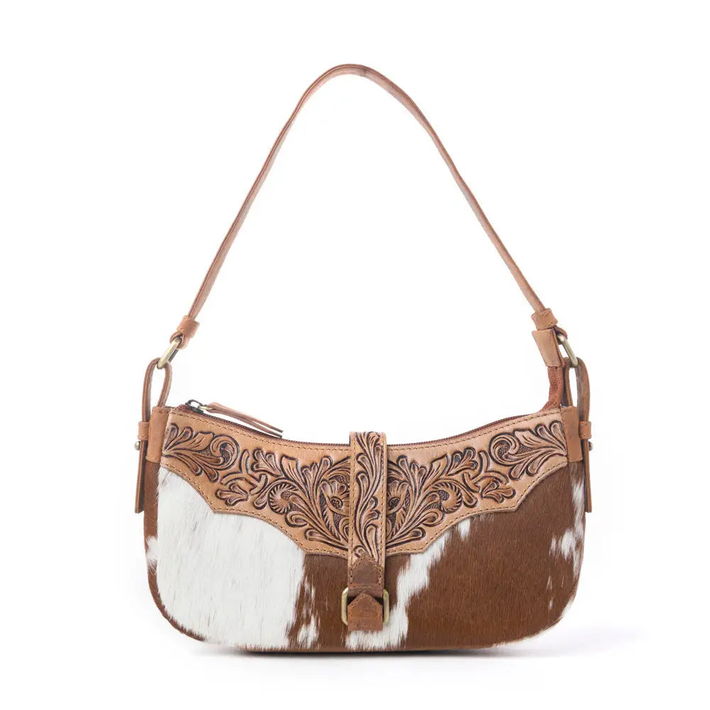 Myra Yellowstone Timberline Handtooled Bag in Walnut Brown - Walnut Brown - Bags