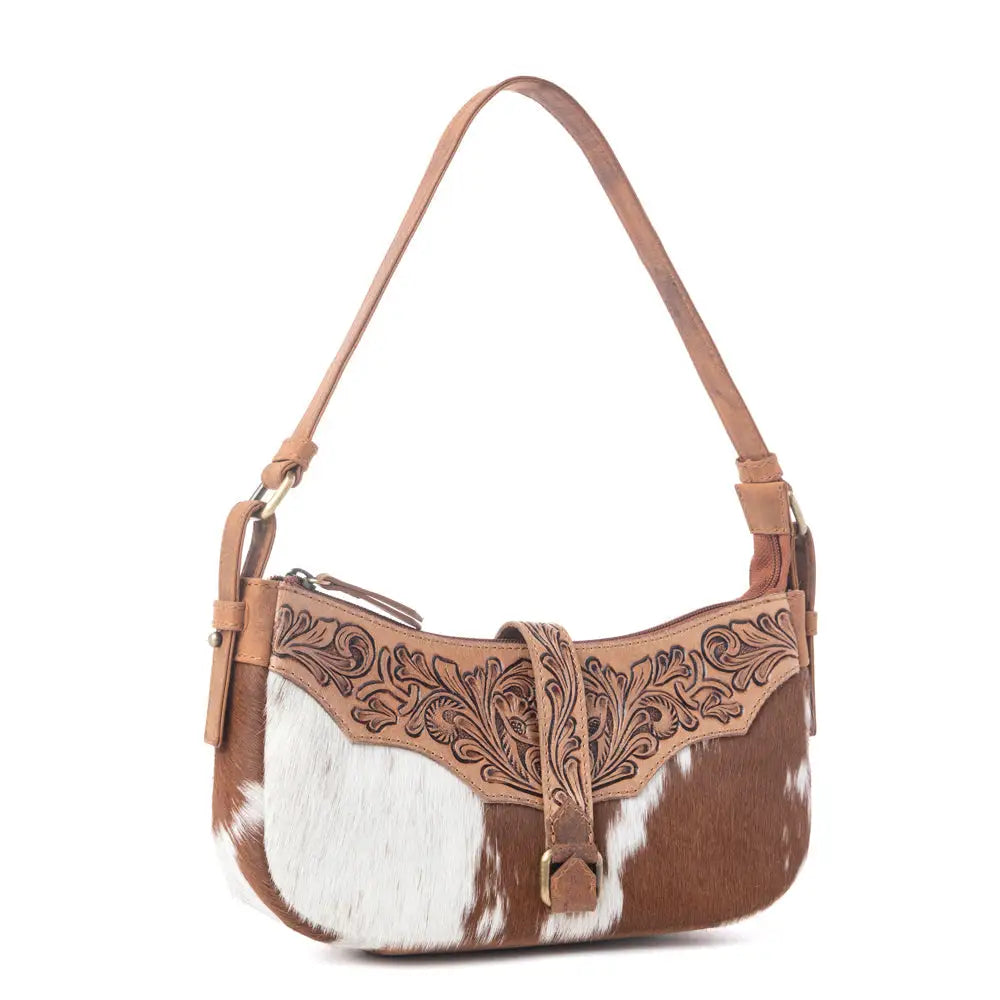 Myra Yellowstone Timberline Handtooled Bag in Walnut Brown - Walnut Brown - Bags