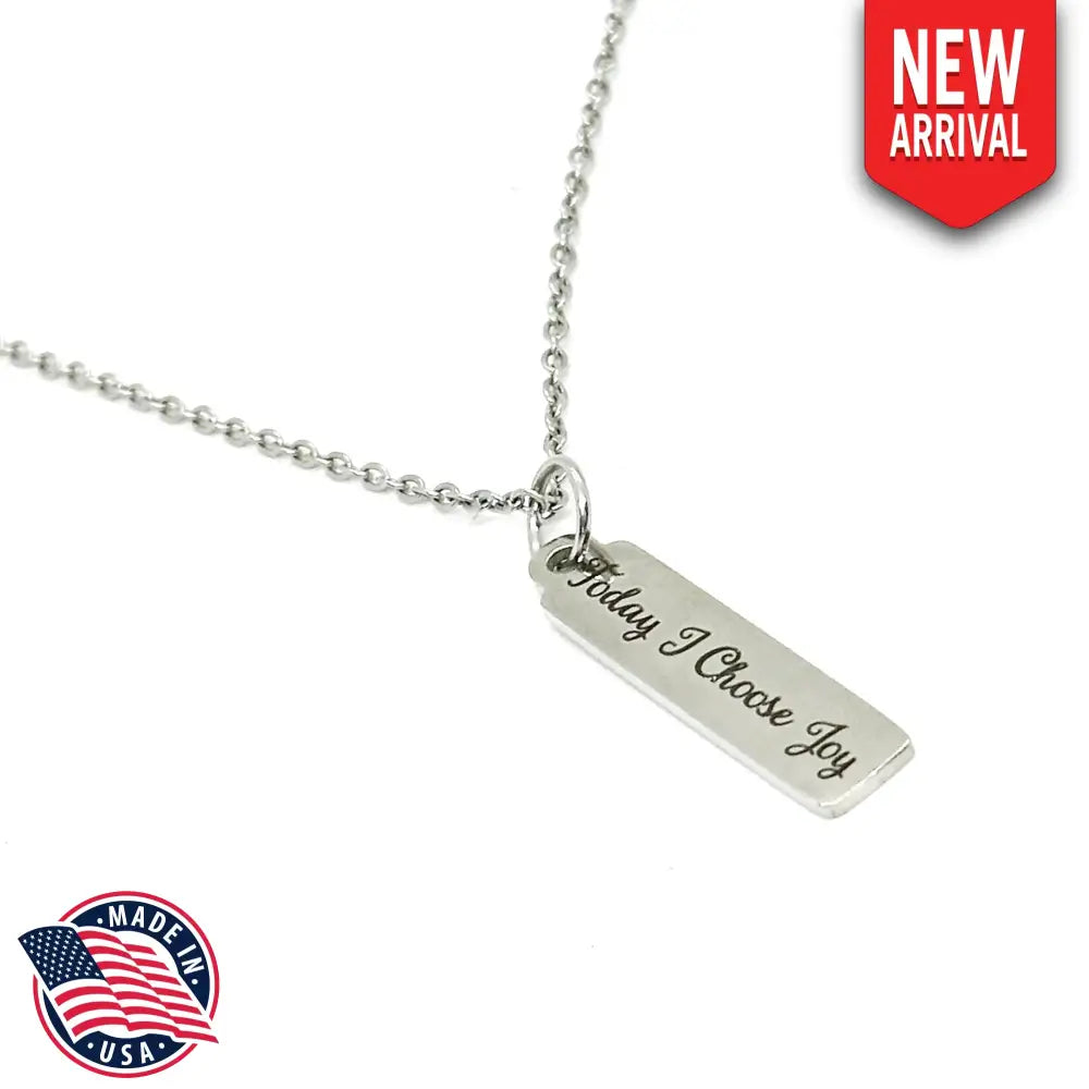 Today I Choose Joy Pendant Necklace Encouraging Her New Beginnings Fresh Start Positivity Motivating Gift For Her