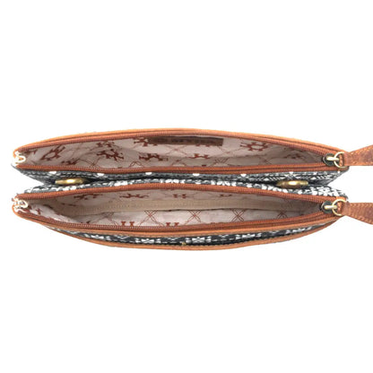 Myra Tribal Hollow Cotton & Leather Crossbody Bag in Midnight Onyx - Midnight Onyx - Bags
