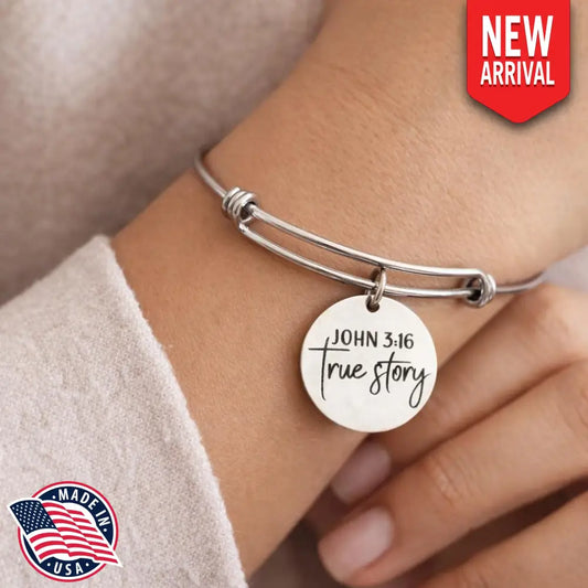 John 3 16 True Story Bracelet Faith Jewelry Christian Bangle Scripture Gift Stainless Steel Religious Jewelry For Women