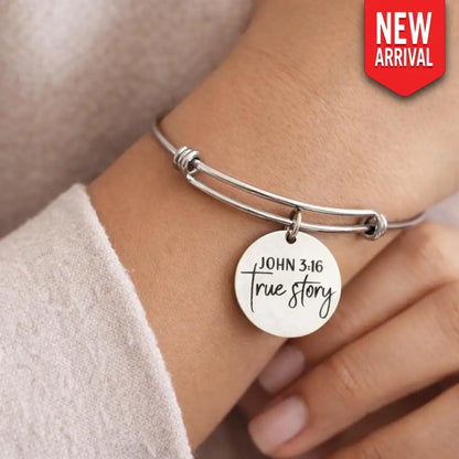 John 3 16 True Story Bracelet Faith Jewelry Christian Bangle Scripture Gift Stainless Steel Religious Jewelry For Women