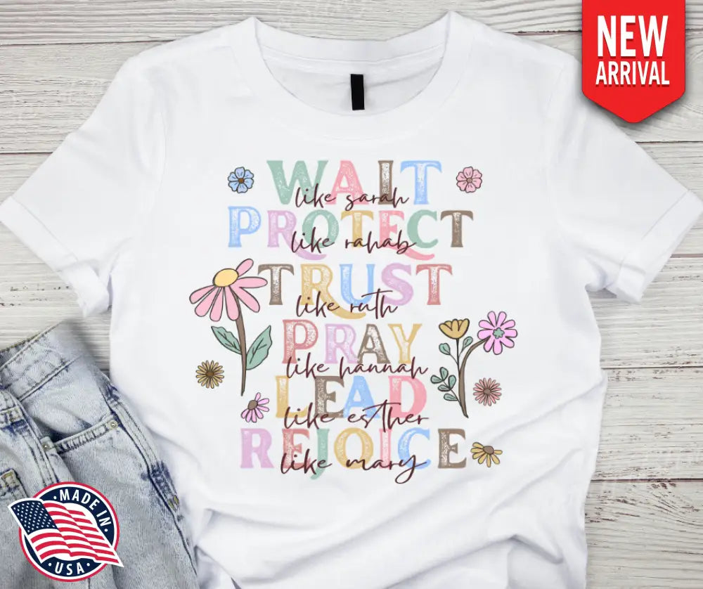 Trust Pray Rejoice – White Small / Short Shirt