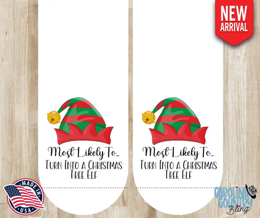 Turn Into A Christmas Tree Elf Socks