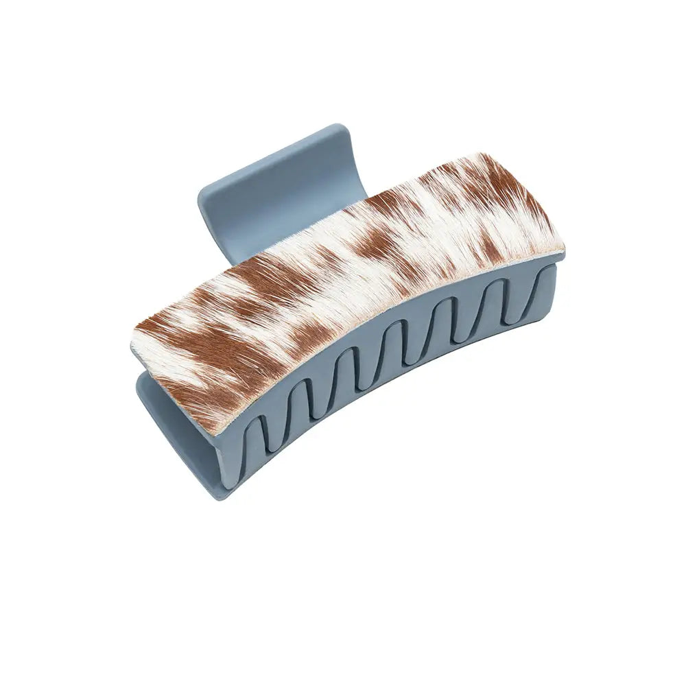 Turquoise Trails Hair Comb Clip - BROWN-WHITE - jewelry