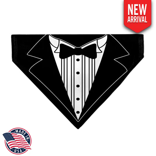 Pet Bandana - Tuxedo Shirt Print Black/White - Pet Bandanas