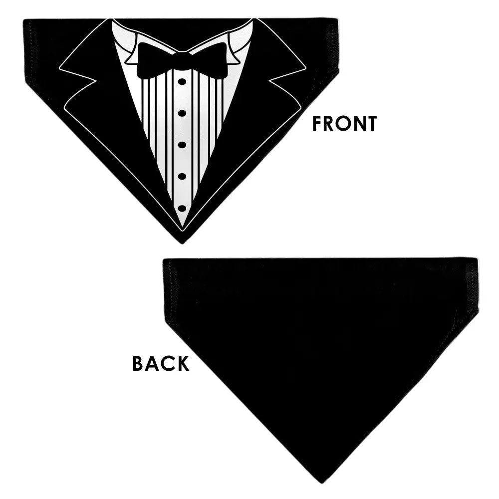 Pet Bandana - Tuxedo Shirt Print Black/White - Pet Bandanas