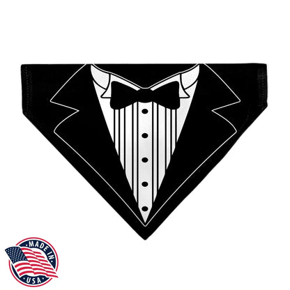 Pet Bandana - Tuxedo Shirt Print Black/White - Pet Bandanas