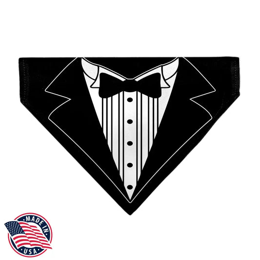 Pet Bandana - Tuxedo Shirt Print Black/White - Pet Bandanas