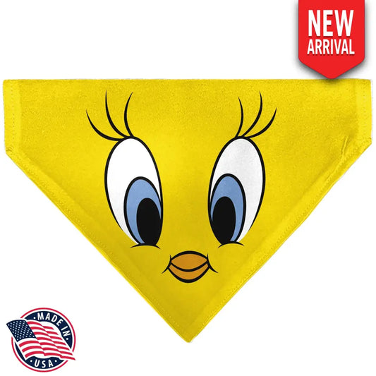 Pet Bandana - LOONEY TUNES Tweety Bird Face Close-Up Yellow - Pet Bandanas