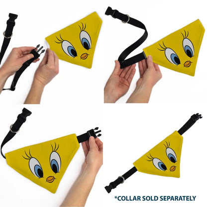 Pet Bandana - LOONEY TUNES Tweety Bird Face Close-Up Yellow - Pet Bandanas