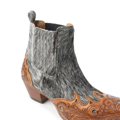 Twin Forks Booties In Black & White - Shoes