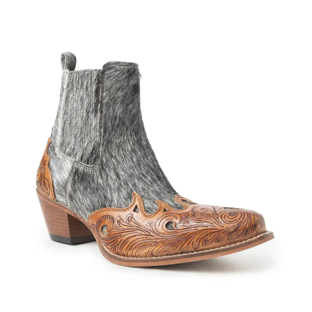 Twin Forks Booties In Black & White - Shoes