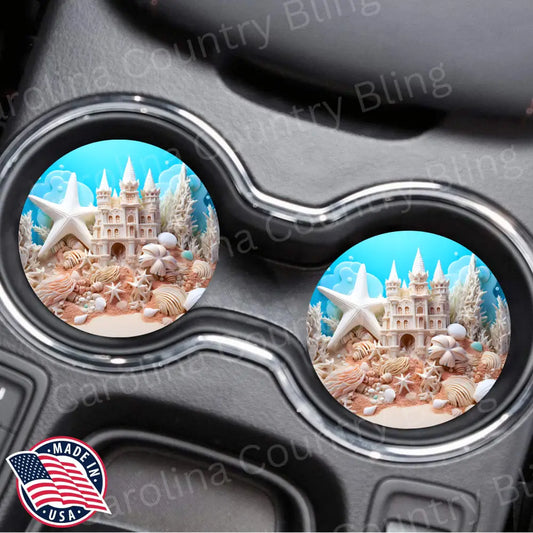 Under The Sea Blue Car Coaster