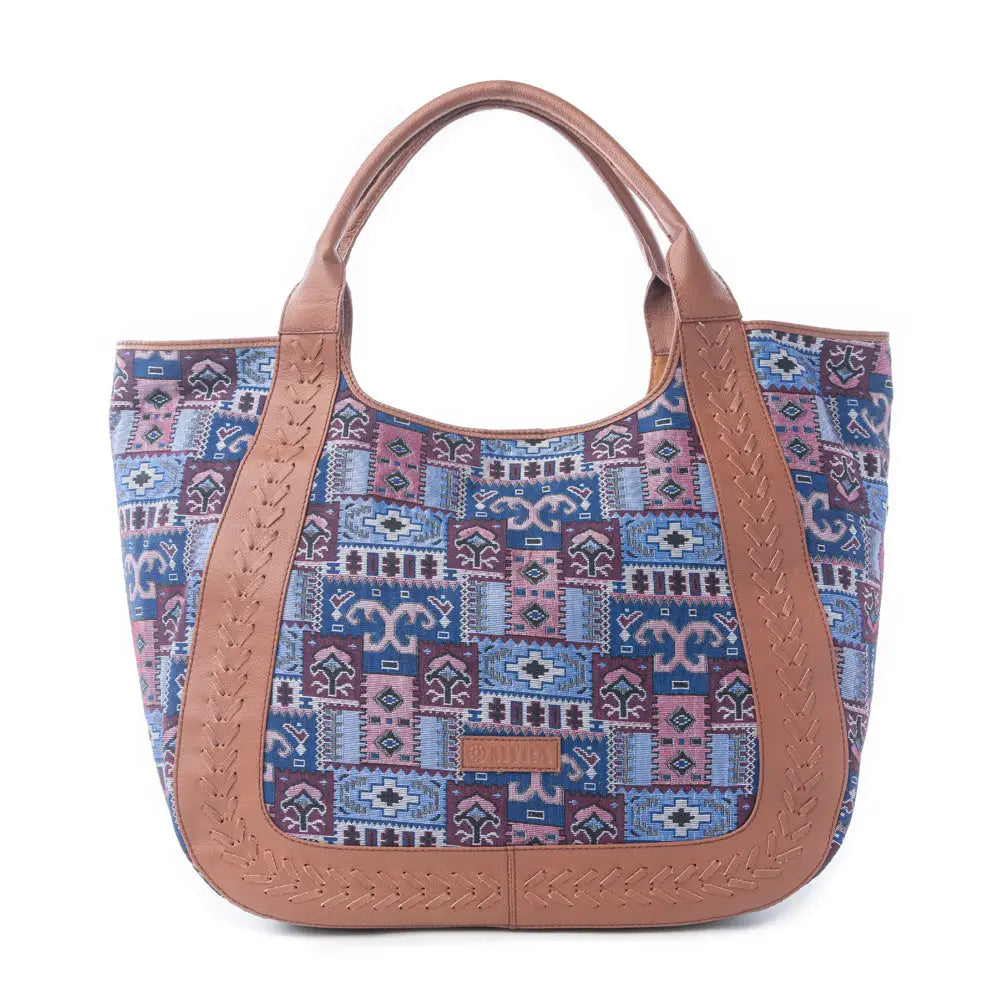 Myra Wagon Trail Jacquard Tote Bag in Dusty Lilac - Dusty Lilac - Bags