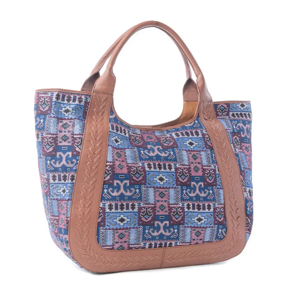 Myra Wagon Trail Jacquard Tote Bag in Dusty Lilac - Dusty Lilac - Bags