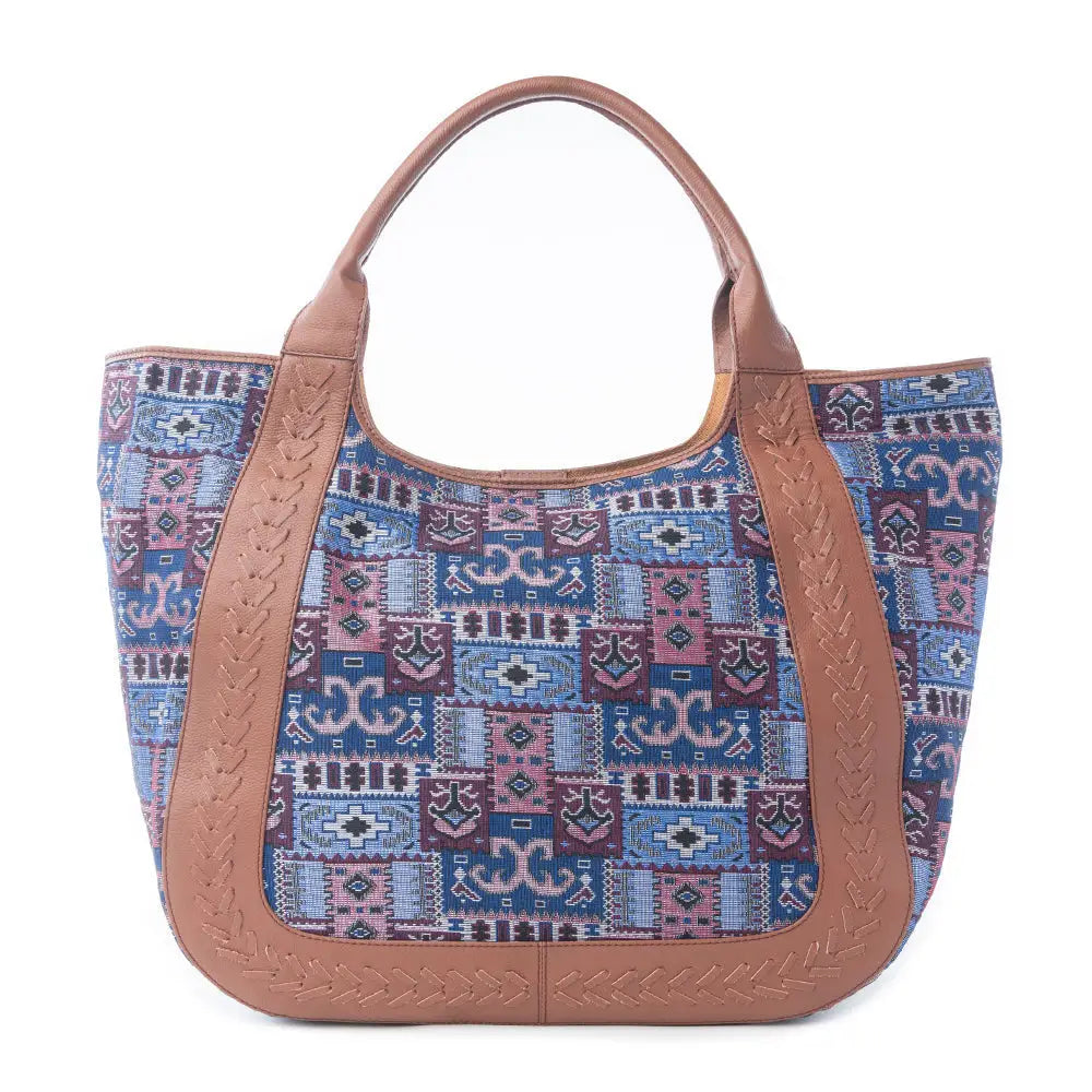 Myra Wagon Trail Jacquard Tote Bag in Dusty Lilac - Dusty Lilac - Bags
