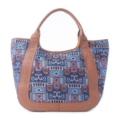 Myra Wagon Trail Jacquard Tote Bag in Dusty Lilac - Dusty Lilac - Bags