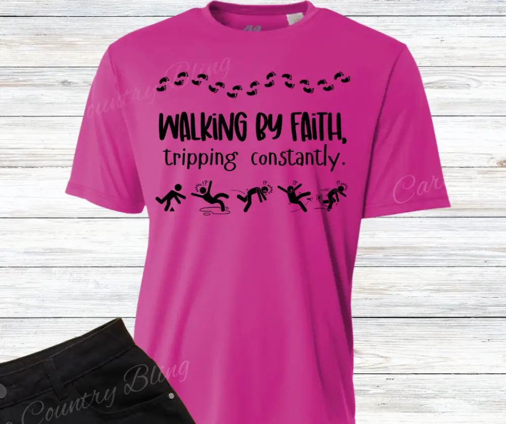 Walking By Faith – Multi Small / Short / Fuchsia Shirt