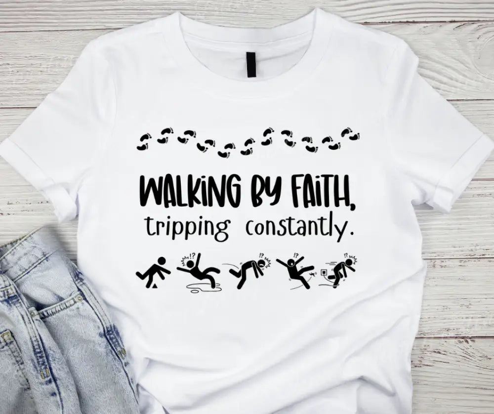 Walking By Faith – Multi Small / Short / White Shirt Shirt