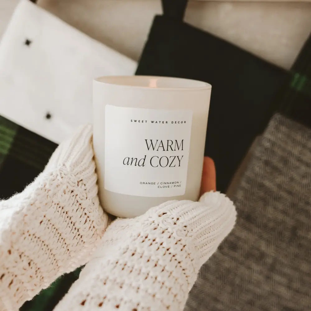 Warm and Cozy Soy Candle - Tan Matte Jar - 15 oz - Candles