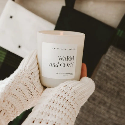 Warm and Cozy Soy Candle - Tan Matte Jar - 15 oz - Candles