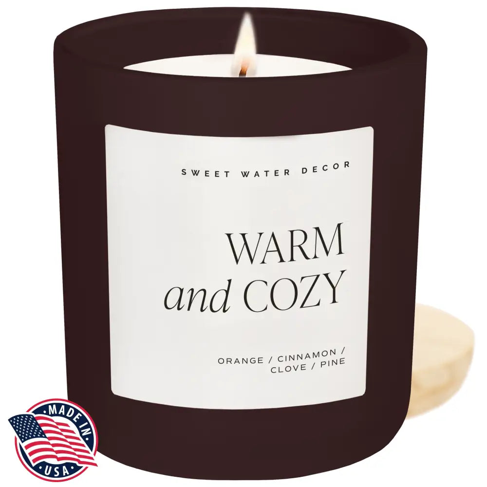 Warm and Cozy Soy Candle - Brown Matte Jar - 15 oz - Candles