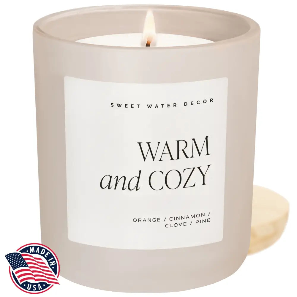 Warm and Cozy Soy Candle - Tan Matte Jar - 15 oz - Candles