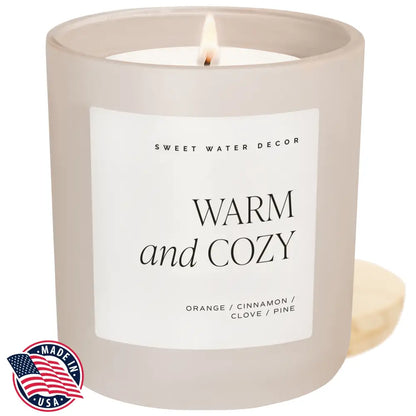 Warm and Cozy Soy Candle - Tan Matte Jar - 15 oz - Candles