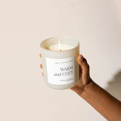 Warm and Cozy Soy Candle - Tan Matte Jar - 15 oz - Candles