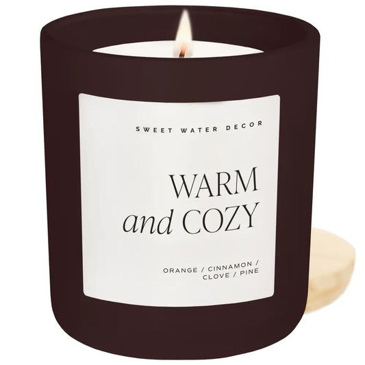 Warm and Cozy Soy Candle - Brown Matte Jar - 15 oz - Candles