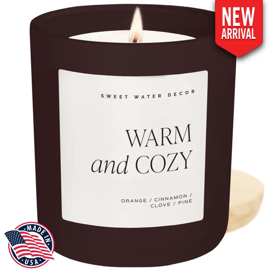Warm and Cozy Soy Candle - Brown Matte Jar - 15 oz - Candles