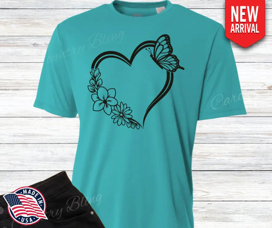 Watch My Heart Bloom – Multi Small / Short / Teal Shirt