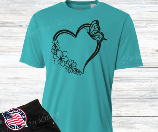 Watch My Heart Bloom – Multi Small / Short / Teal Shirt