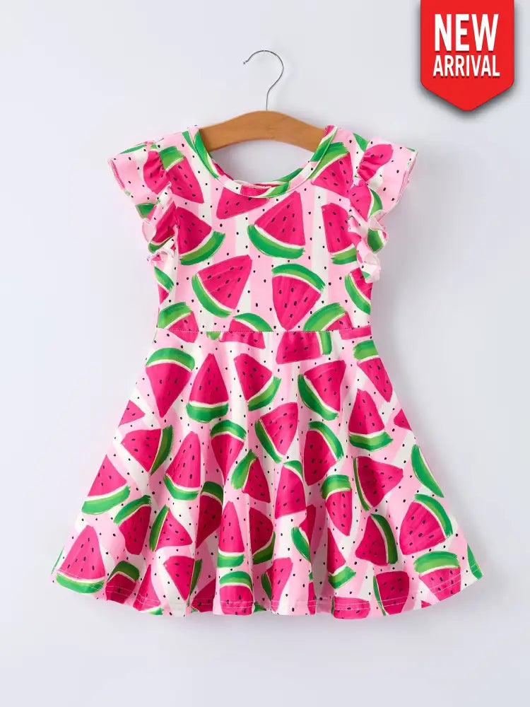 Summer Watermelon Pattern Girls Dress Dress