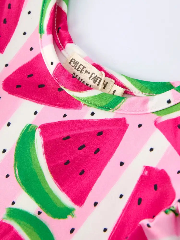 Summer Watermelon Pattern Girls Dress Dress