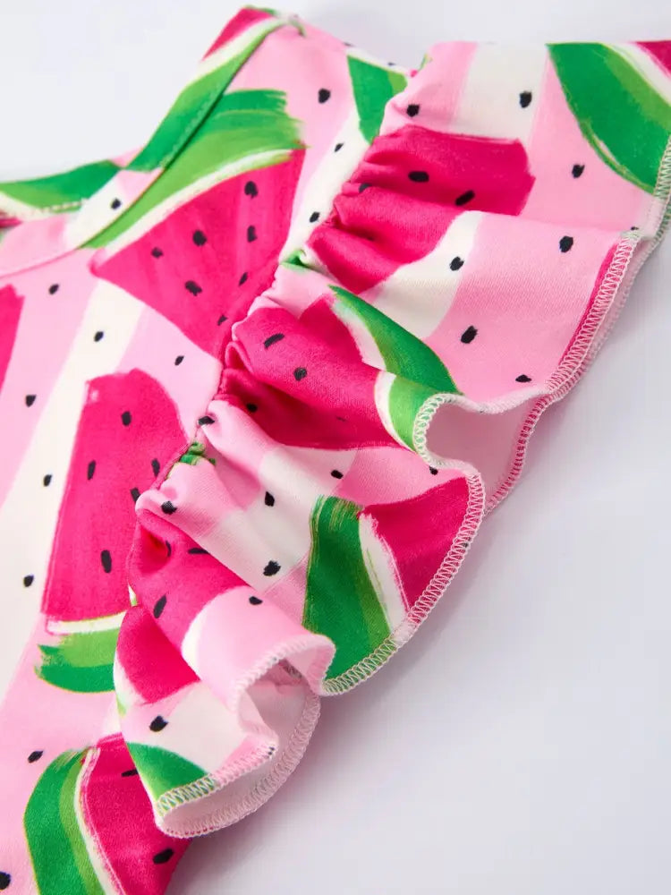 Summer Watermelon Pattern Girls Dress Dress