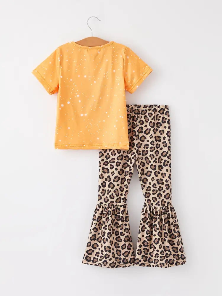 Western Leopard Print Girls Set Outfit
