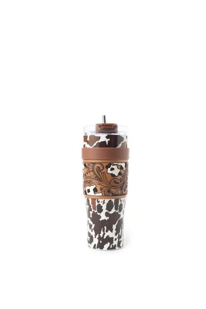 Wide Wyoming Tumbler In Brown and White - Tumbler
