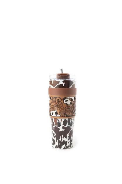 Wide Wyoming Tumbler In Brown and White - Tumbler
