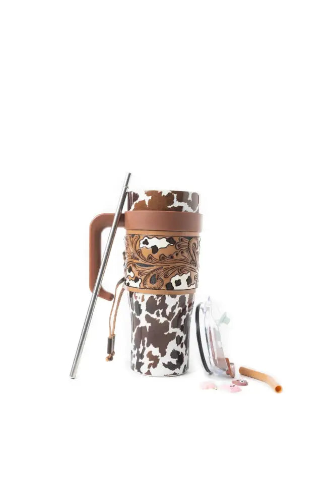 Wide Wyoming Tumbler In Brown and White - Tumbler
