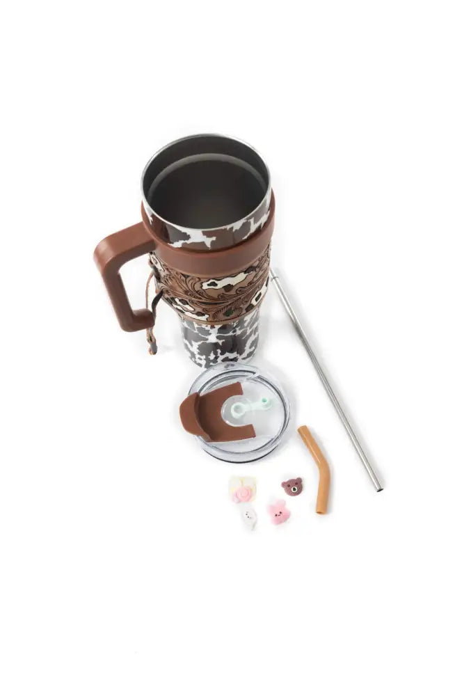 Wide Wyoming Tumbler In Brown and White - Tumbler